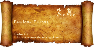 Kustos Miron névjegykártya